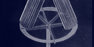 graphisme: Thomas Perrodin à partir d'un dessin Dennis Oppenheim, Launching strcuture Project for Geneva, 1981